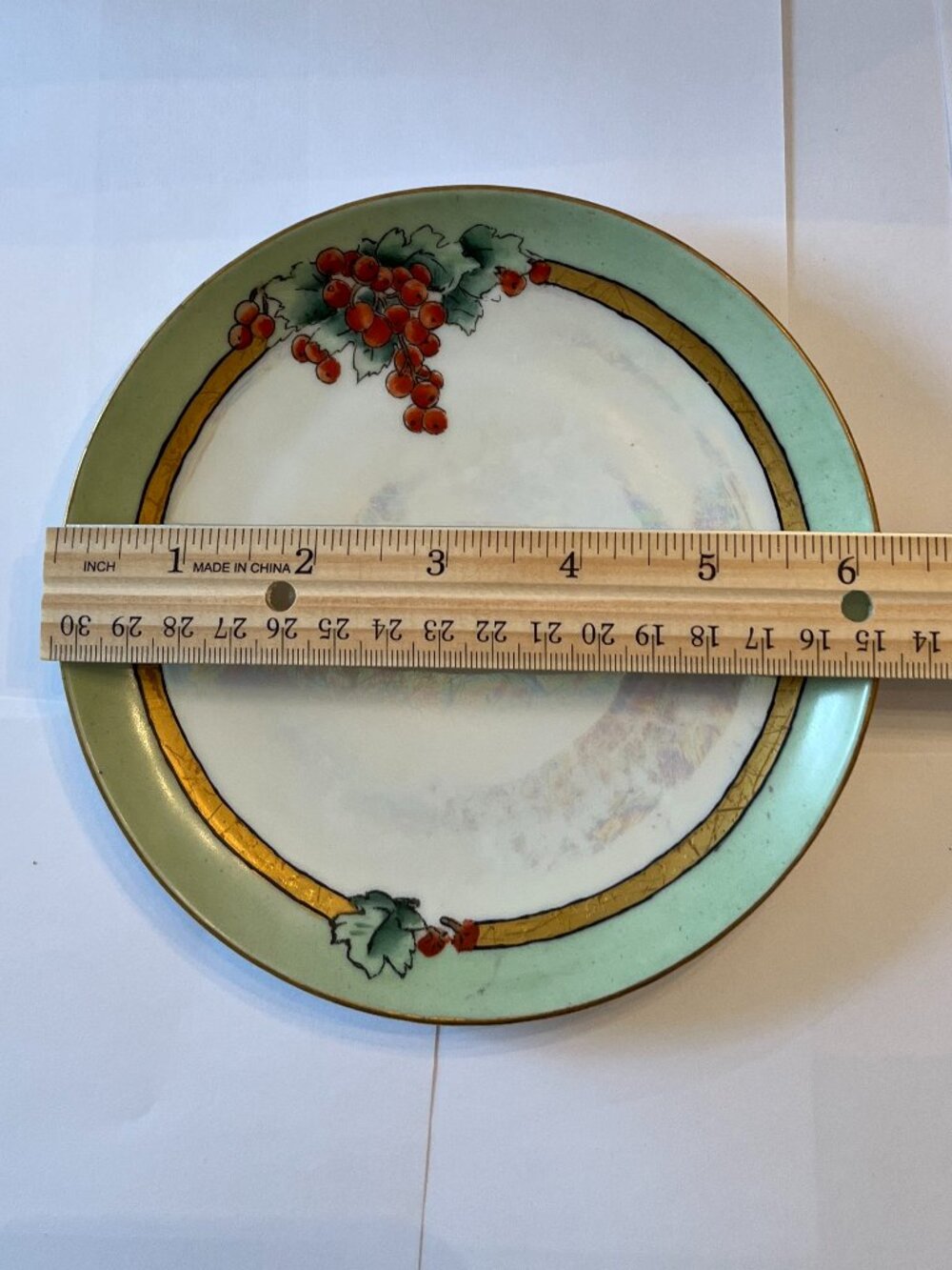 Six vintage, fruit-themed porcelain dessert plates by MZ Altrohlau CM-R - Picture 4 of 13